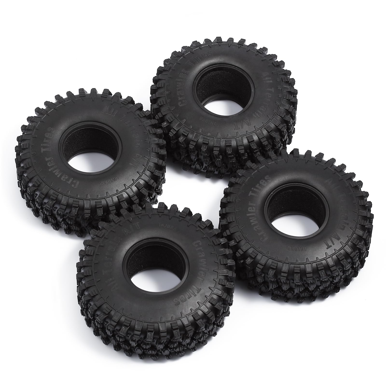 INJORA 1.9 Pneus Crawler 120 * 42mm Pneus de Roue Tout Terrain en Caoutchouc pour 1/10 RC Rock Crawler Voiture VS4-10 Redcat Gen 8 7 Pro SCX10 Pro FCX10