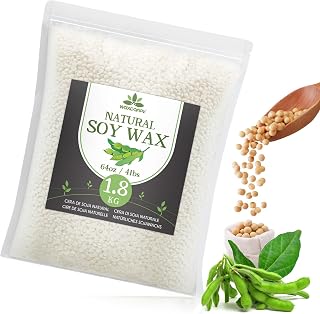 Sojawachs für Kerzen, Premium Kerzenwachs, Kerzenwachs zum Gießen & Kerzenherstellung, Verschiedene Größen-1.8kg, 100% Natürliches Sojawachs für DIY Kerzen Selber Machen