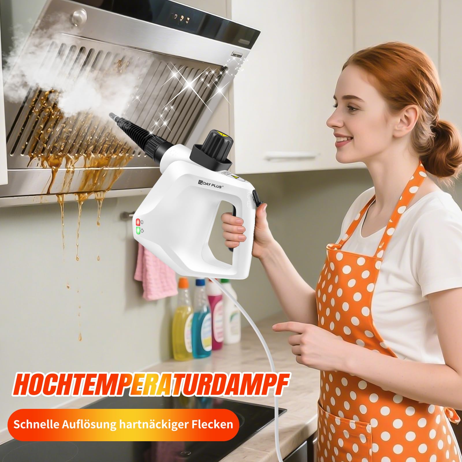 Handdampfreiniger, 1000W Dampfreiniger Handgerät, Chemikalienfreier Dampfreiniger, 110℃ Steam Cleaner zur effizienten Reinigung, Hand Dampfreiniger für die Reinigung von Fenstern, Sofas, Fugen, Auto