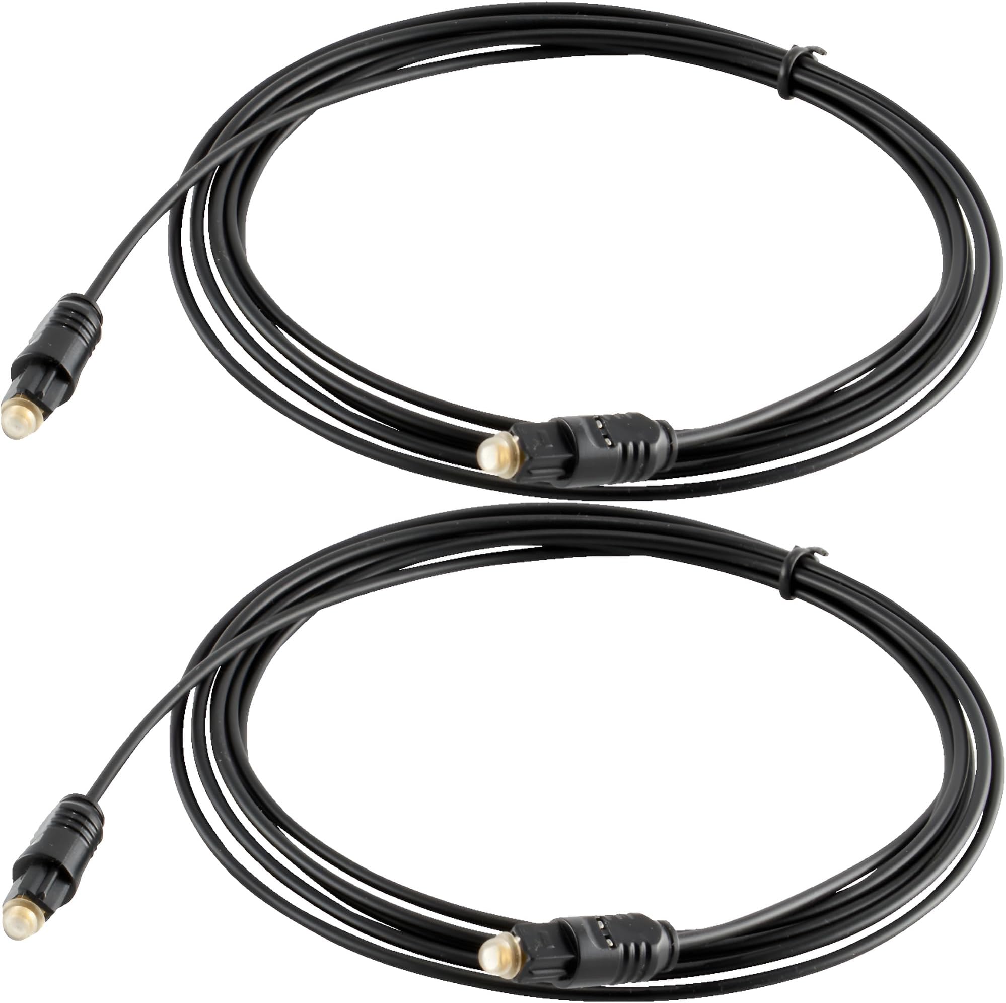 Digital Audio Fiber Optic Toslink Cable SPDIF, 10 Feet (2-Pack)