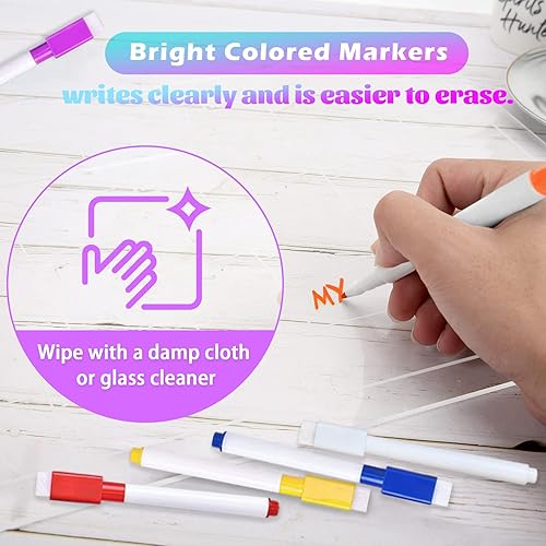 Miniatura 5 de Calendario magnético de borrado en seco, calendario acrílico, pizarra blanca transparente de 16 x 12 pulgadas para refrigerador con 6 marcadores