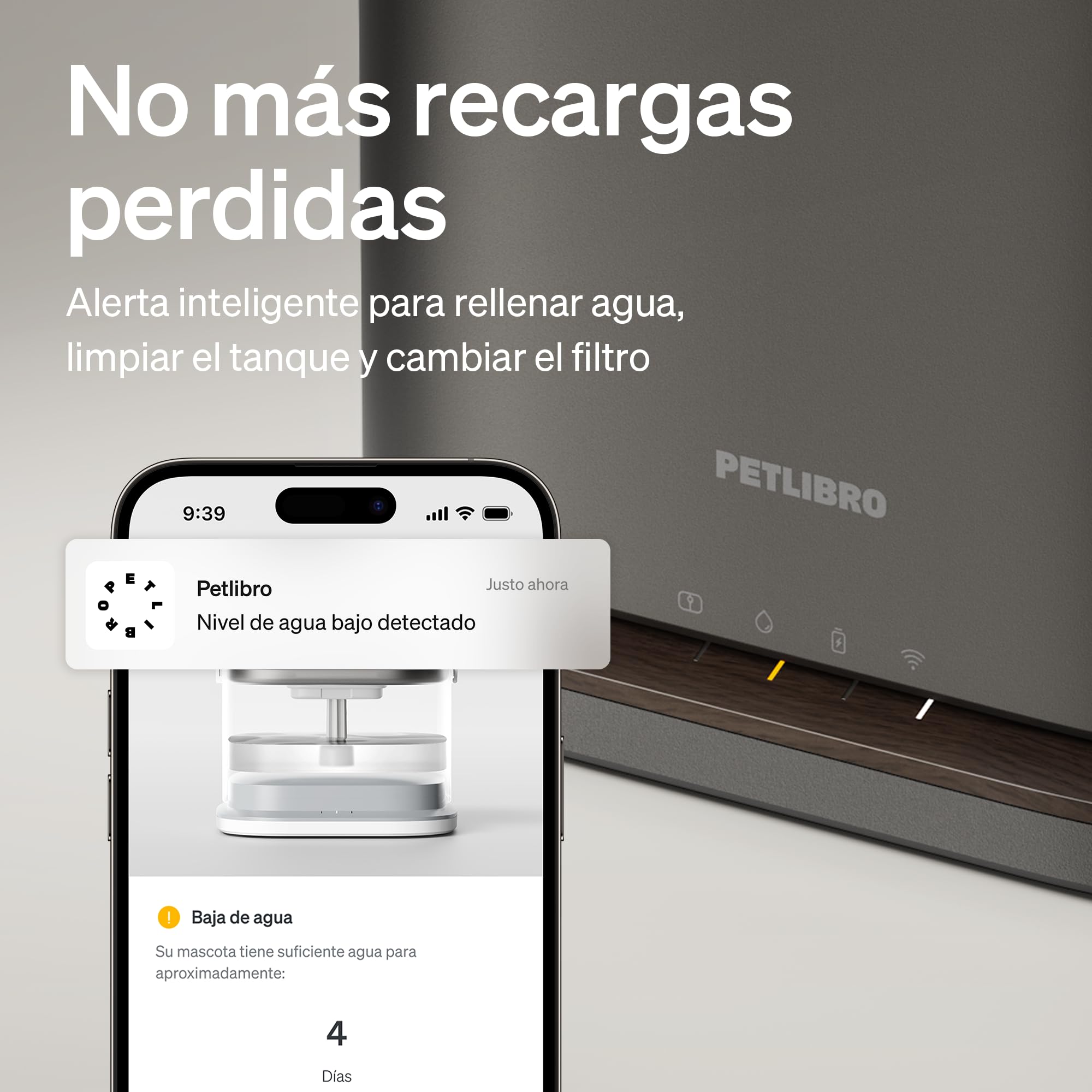 PETLIBRO Dockstream 2 Fuente Agua Gatos, Bebedero Automático App WiFi, 23dB Silencioso, Fácil Limpieza, 3L Acero Inoxidable, sin BPA — Batería 5000mAh Inalámbrico, Negro