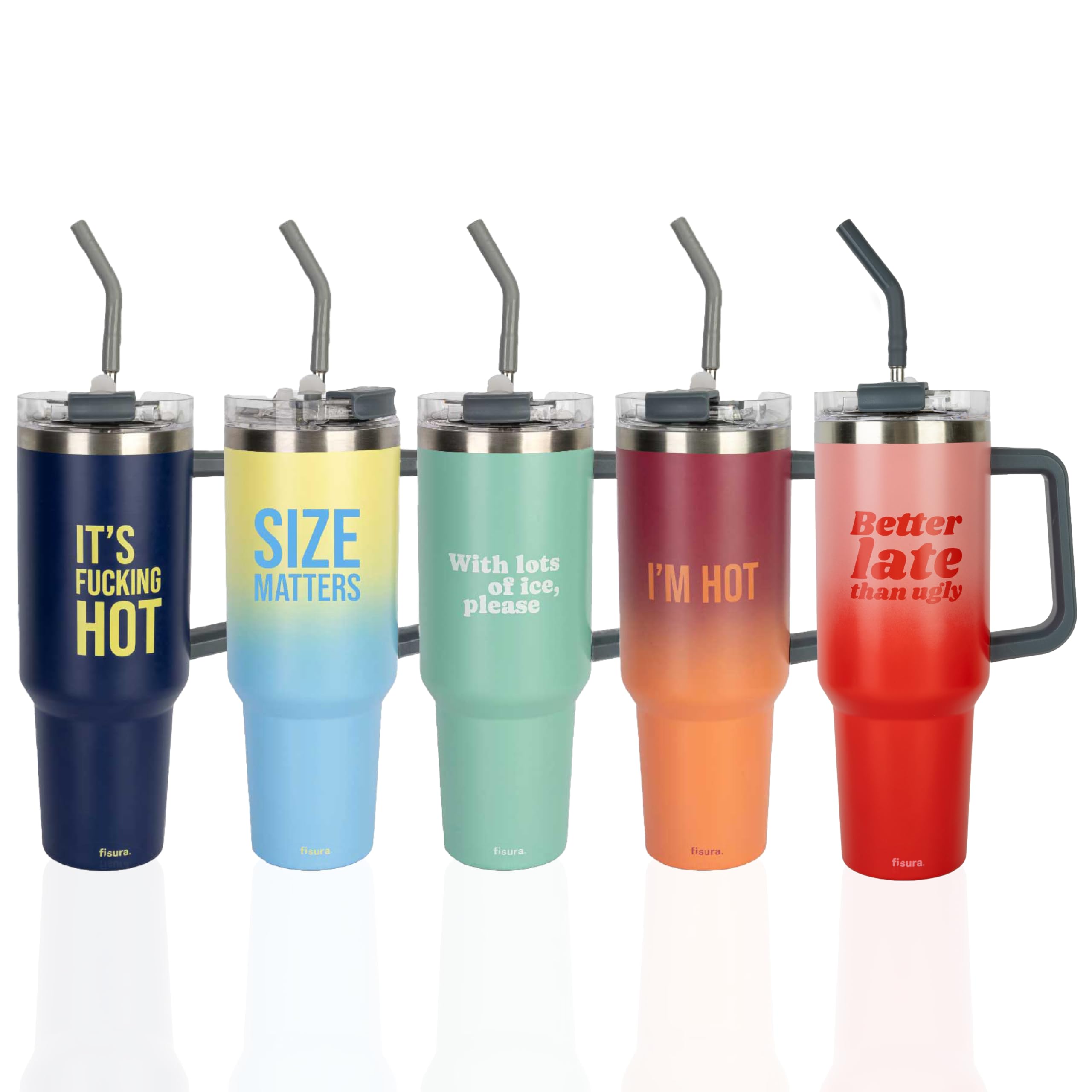 Fisura, Better Late 1.2 Litre Thermos Flask, Large Pink Stainless Steel Flask, BPA Free