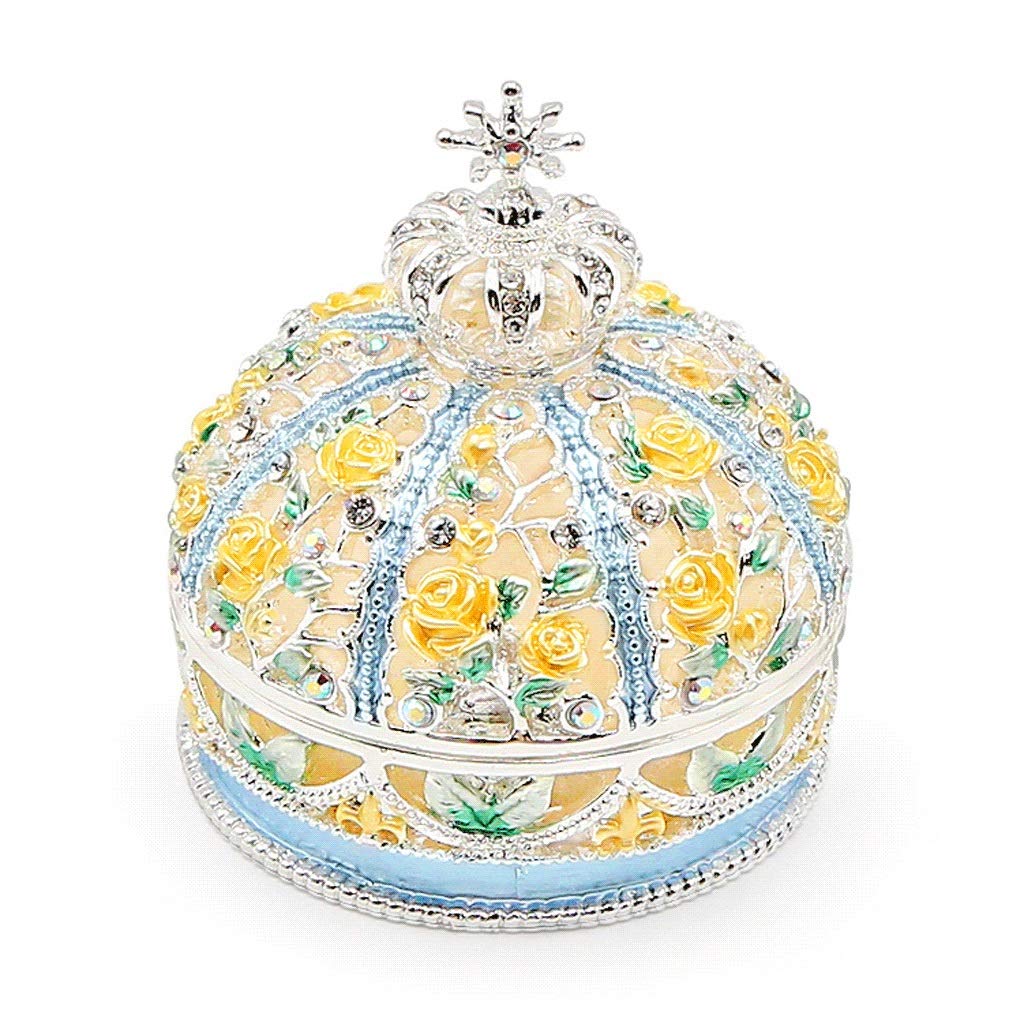 Jewelry Boxes Rhinestone Jewelry Box Rose Flower Ring Box Trinket Box Jewelry Display Holder High-end Proposal Ring Box
