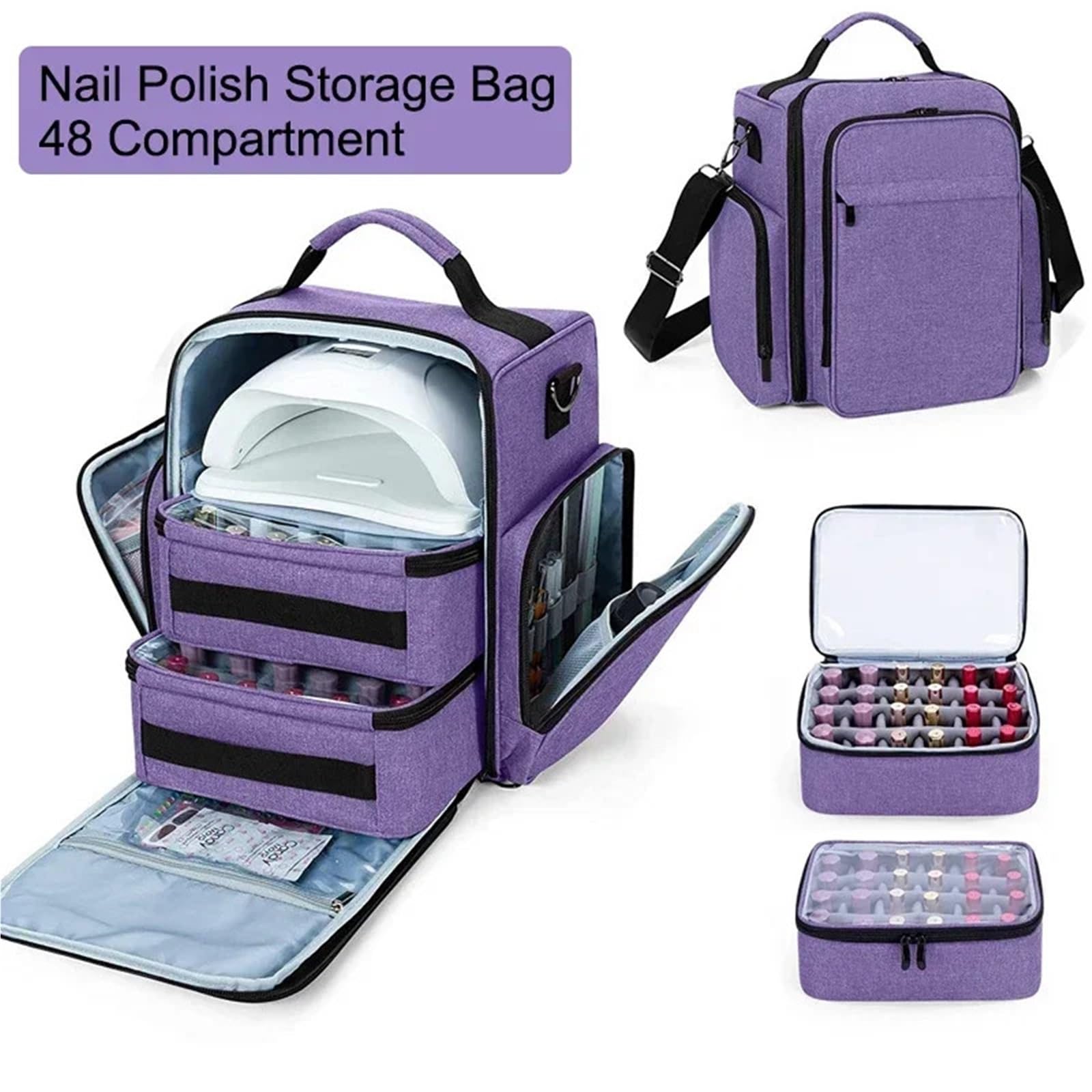 Organizador de esmaltes de uñas Bolsa De Almacenamiento De Esmalte De Uñas, 48 ​​botellas, Kit Portátil De Cuidado De La Piel, Bolsa De Aceite Esencial, Caja De Almacenamiento De Herramientas For El C