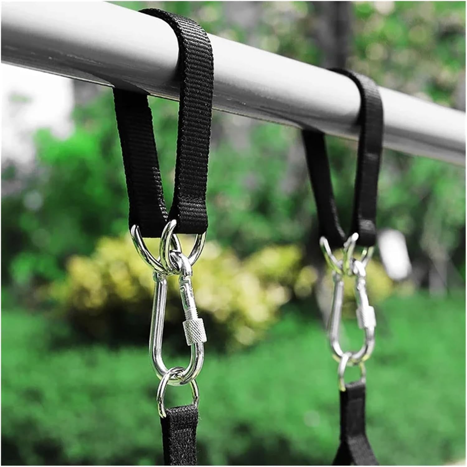 Tree Swing Straps 4pc 200kg Heavy Duty Hook Ring Hanging Belt Connecting for Hammock Punching Bag Horizontal Bar(Strap 25cm)
