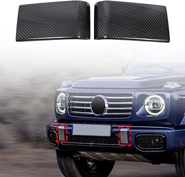 100% Real Carbon Fiber Front Bumper Panel Trim Cover for Mer@cedes Benz G-Class AMG Wagon Cross Country SUV W463 G550/G63/G63 AMG/G500/G350 2025 2026+ Front Bumper Cover Trim Accessories Black