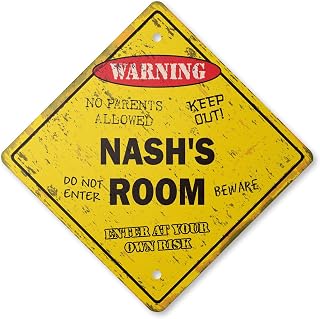 Nashs Room Plastic Sign Vintage Crossing Xing kids bedroom door children's name