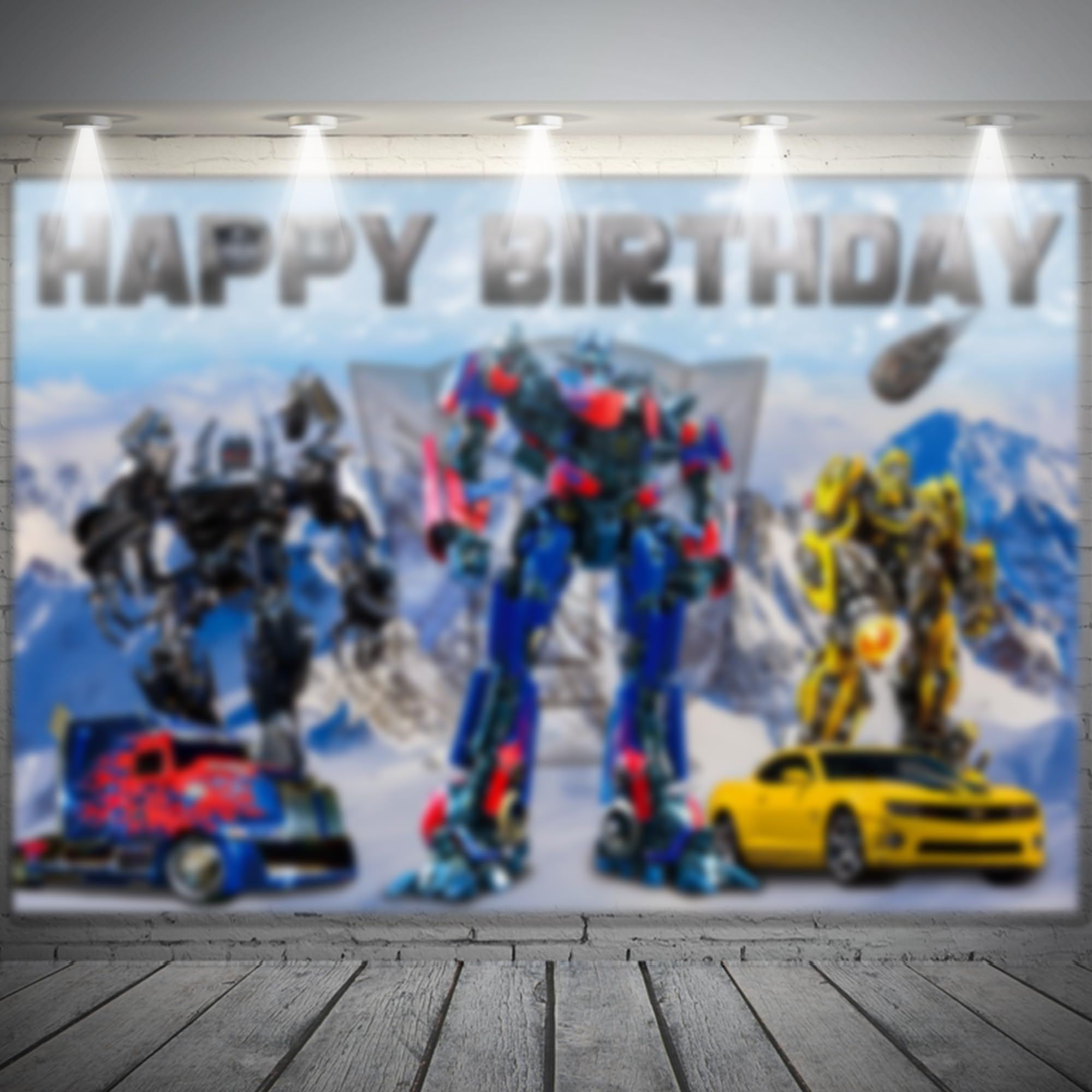 Cartoon Happy Birthday Party Backdrop, Kids Party Supplies Banner Photo Background for Boys Birthday Decoration 5FTx 3FT