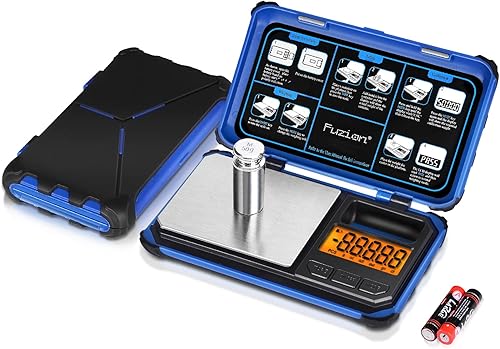 Fuzion TRI - Báscula digital de 7.05 oz en incrementos de 0.00 oz, báscula digital de bolsillo, 6 unidades de medida para alimentos, joyas, hierbas,