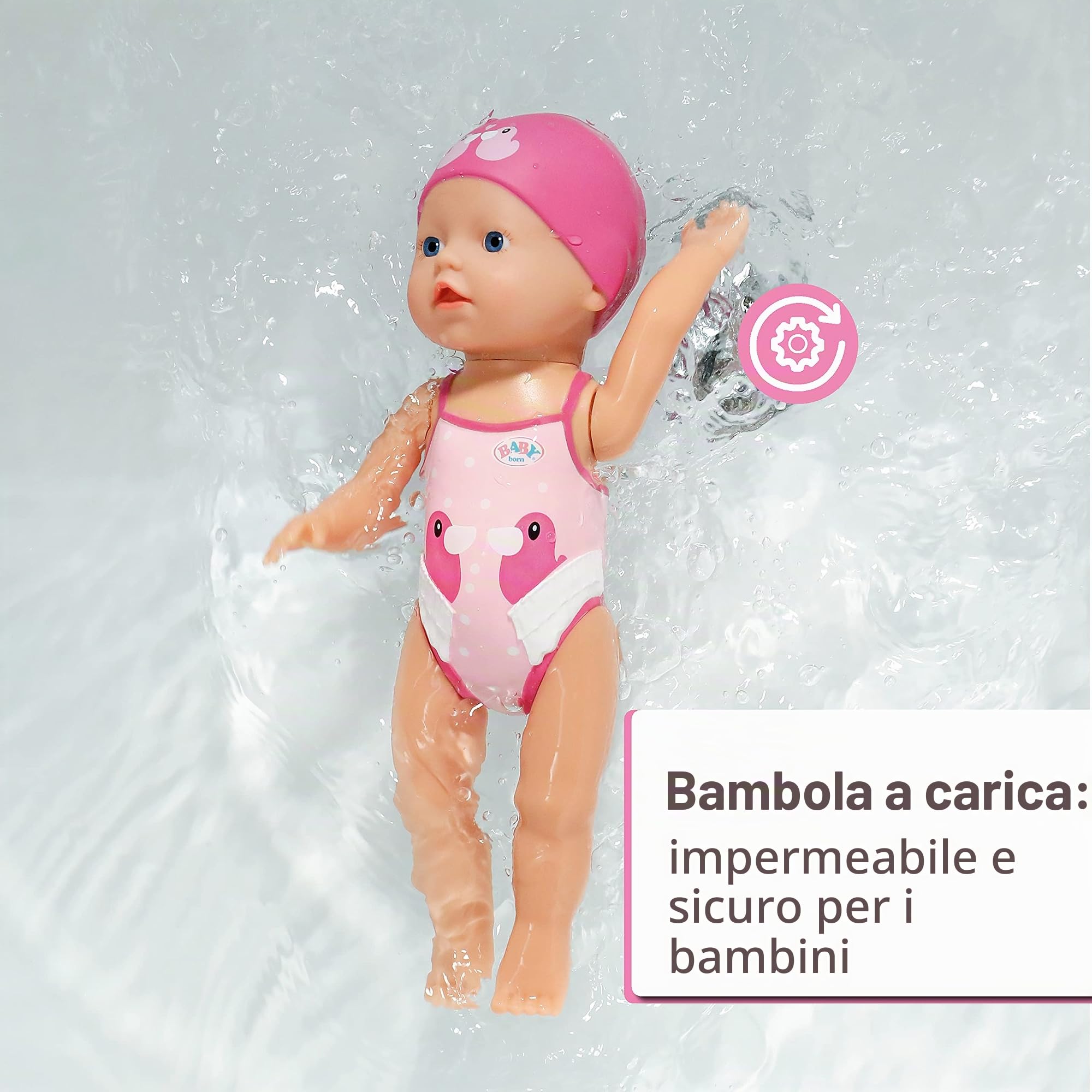 BABY born My First Swim Girl Doll 30cm - For Toddlers 1 Year and Up - Easy for Small Hands - Includes Bathing Suit and Cap