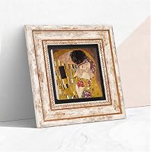 Pinecone Stone Gustav Klimt Kiss Stone Wall Painting - Framed Stone Painting - Decorative Wall Art - Modern Home & Office Wall Decor T1-25