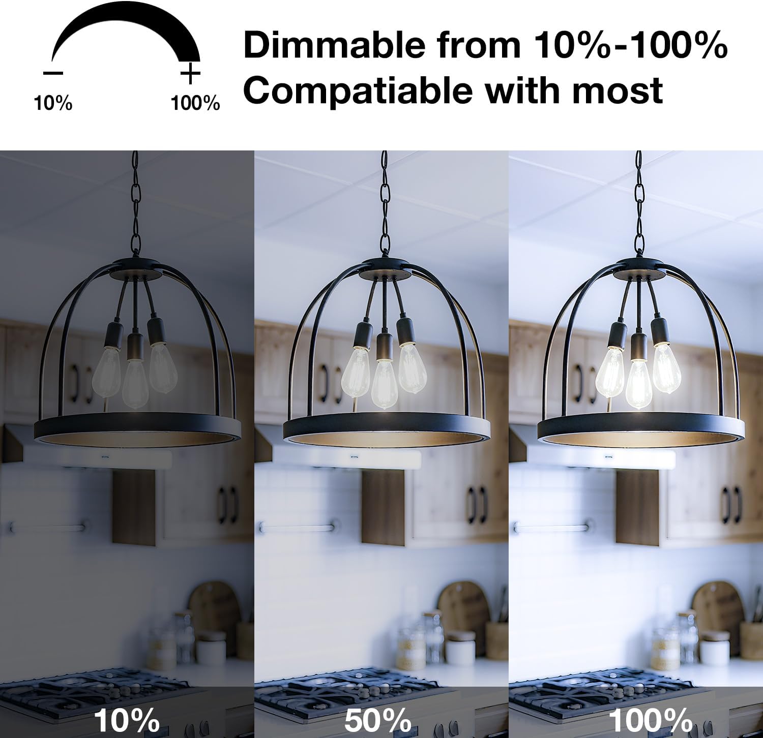DAYBETTER Vintage LED Edison Bulbs, E26 Led Bulb 60W Equivalent, Dimmable Led Light Bulbs, High Brightness 6W 800 LM Daylight White 5000K, ST58 Antique LED Filament Bulbs, Clear Glass, 24 Pack