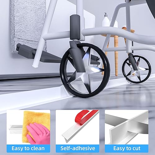 Miniatura 4 de Duzzy Presa de agua de umbral de ducha de 67 pulgadas, barrera de agua plegable para ducha, tapón de agua de silicona, protector contra salpicaduras