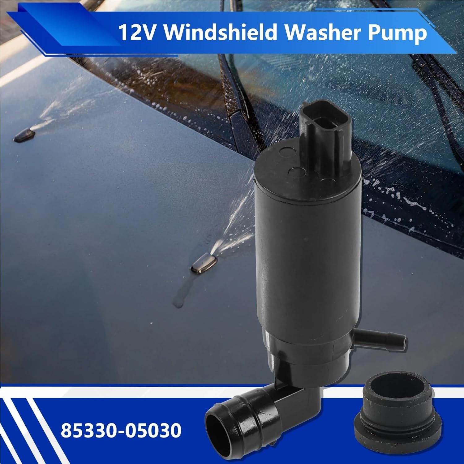 Car Glasses Front Windshield Wiper Washer Pump Motor Liquid Outlet Compatible with Toyota Avensis Yaris Vitz P1 Compatible with Corolla Verso 85330-05031
