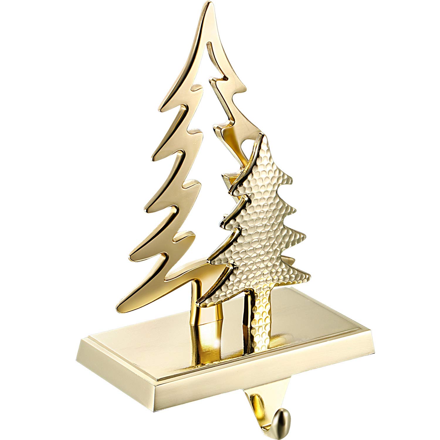 Christmas Stocking Holders Mantle Fireplace Stocking Hanger Metal Gift Stocking Hook for Christmas Decoration (Christmas Tree)