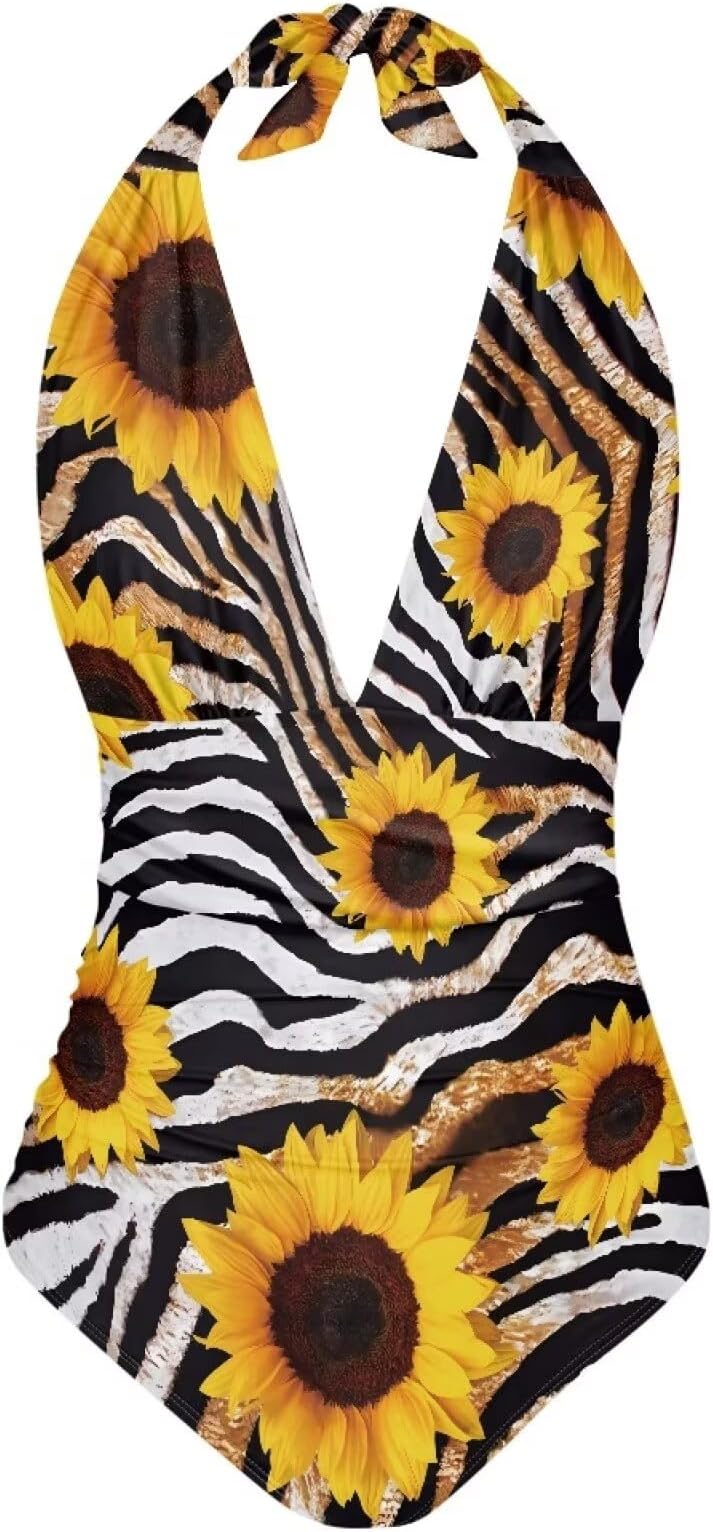 ZOUTAIRONG Women's One Piece Swimsuits Tummy Control Cutout High Cut Bathing Suit Wrap Tie Back 1 Piece Size S-3XL