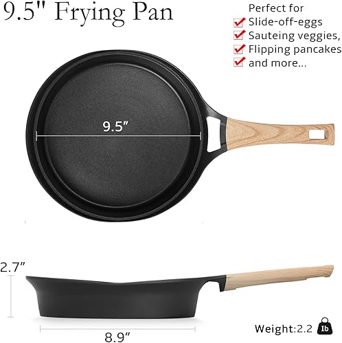 Miniatura 2 de ESLITE LIFE Sartén antiadherente profunda, revestimiento de granito saludable, sartén para tortilla de huevo, utensilios de cocina de piedra, sin