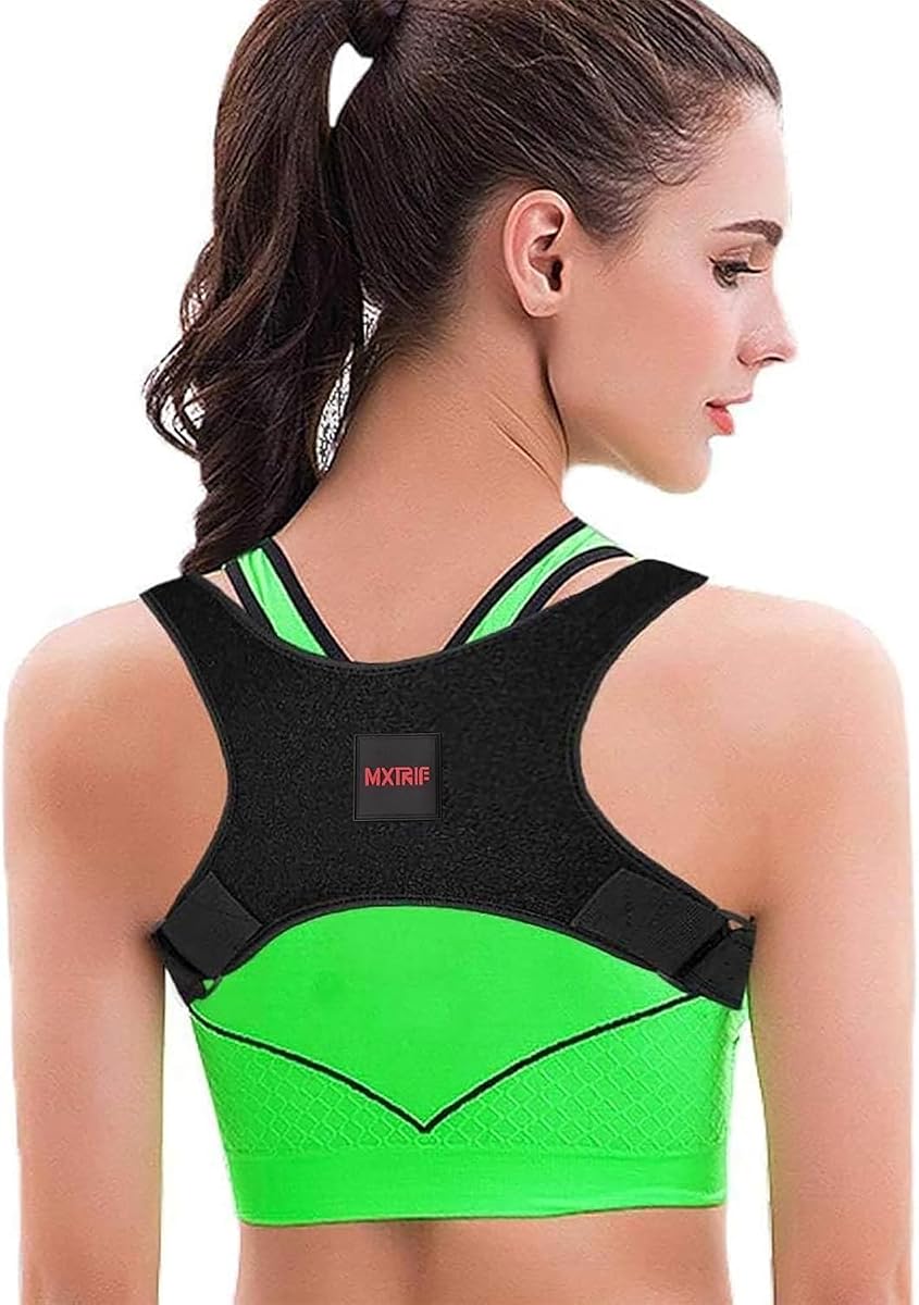 Posture Corrector for Women and Men, Adjustable Back Brace for Spine Alignment and Posture Support, Upper Back Pain Relief, Comfortable and Effective Back Brace for Better Posture Large Black