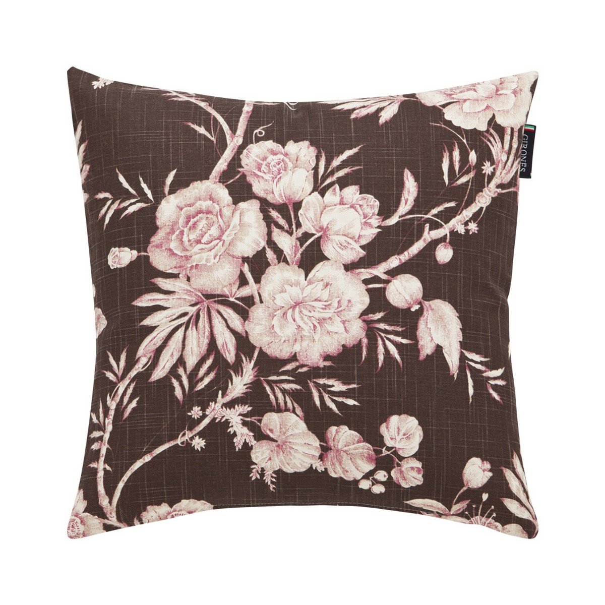 Girones Flowers Rose C5 Brown Cushion Cover, Cotton 45 x 45 x 0.5 cm