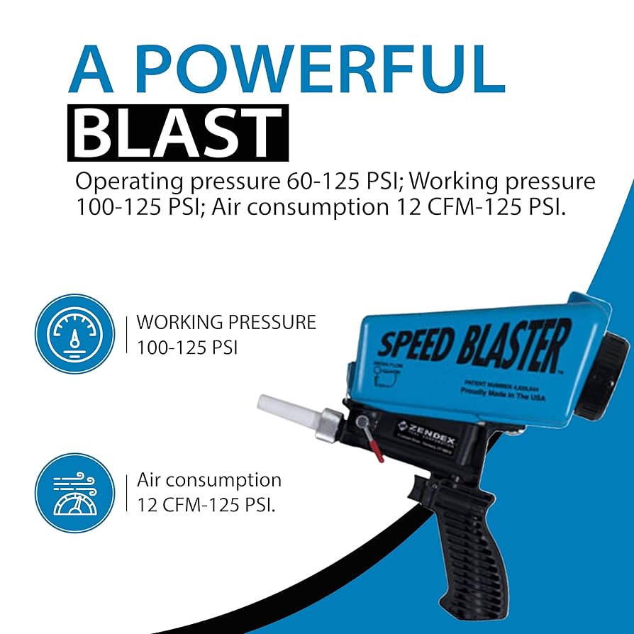 Sand Blaster attack the mind 7 ニットR-6110 Zendex 007-R Hand Held Gravity Feed Sand Blaster - Neon Red