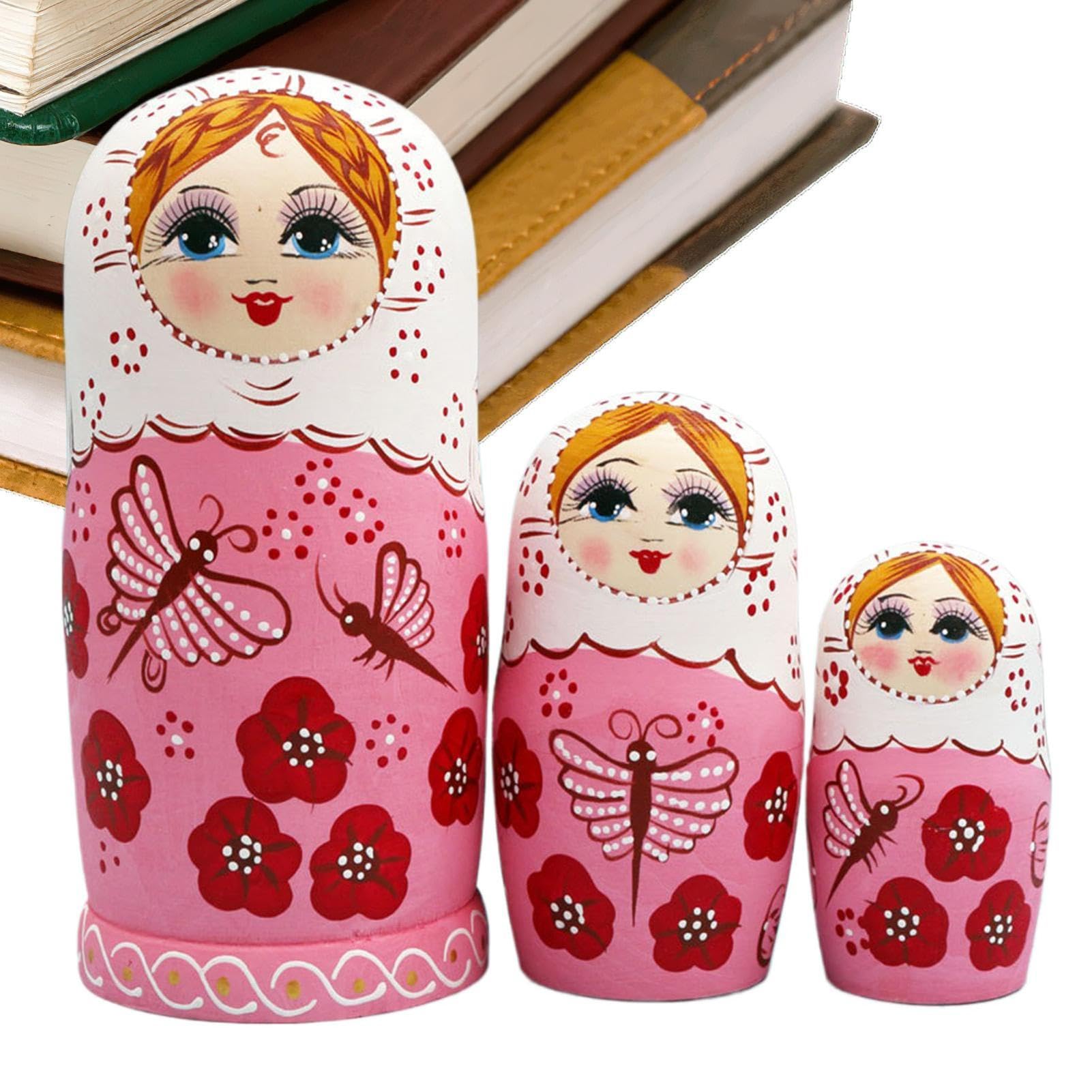 Poupées Gigognes pour - 10 Pièces en Bois Peints À La Main - Poupées Russes pour,pour Fêtes Soirées Bureaux Voiture Maison Salon Chambre Salle de Classe et École Scolaire