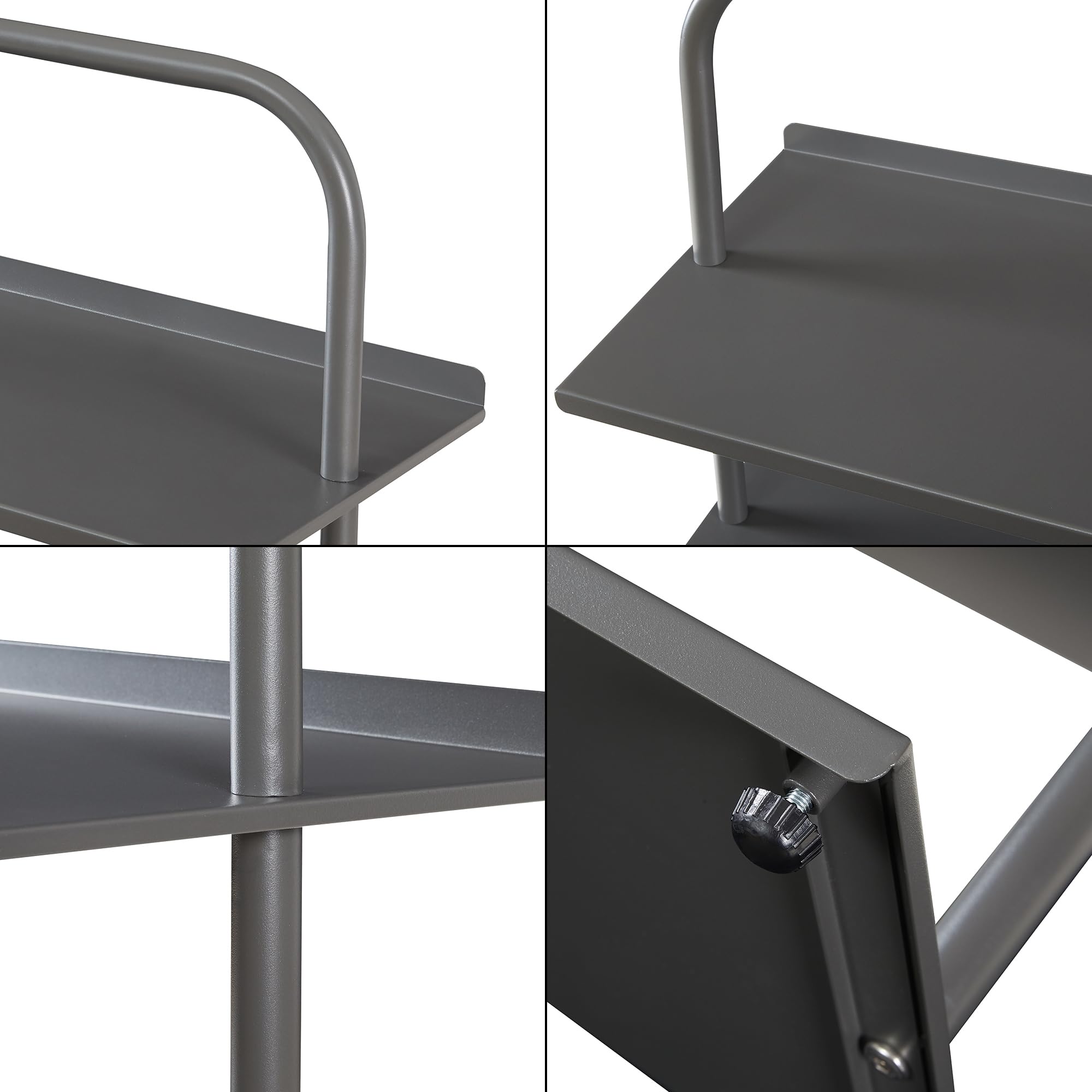 [en.casa] Scaffale Portascarpe a 5 Livelli Scarpiera Porta Oggetti in Acciaio 5 Ripiani per 10 Paia di Scarpe Calzature 119x60x32 cm Corridoio Ingresso Camera da Letto - Antracite