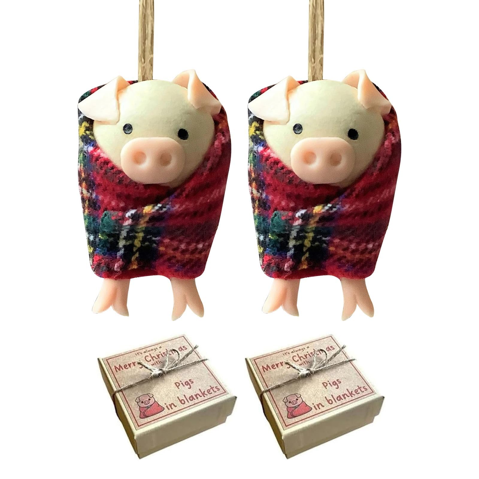 Kouamor Funny Pig Christmas Decorations, Xmas Tree Decorations, Pig Ornaments, Pig Blanket, Pigs In Blankets Christmas Ornament, Cute Pigs Hanging Ornaments For Xmas Tree Indoor Home Decorations (2)