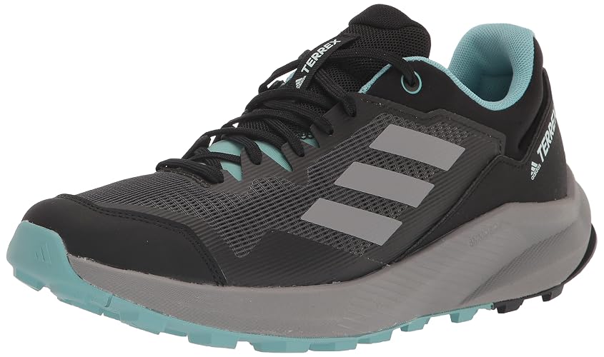 adidas Women's Terrex Trailrider Trail Running Shoe - Hiking Shoe - 7.5 - Black/Grey/Mint Tone