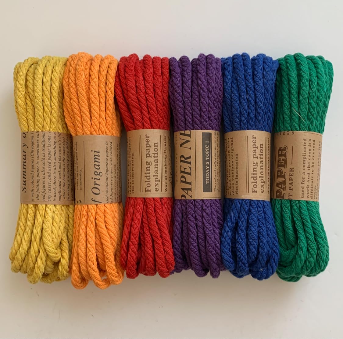 Amazon.co.jp: マクラメ糸 4mm 【5m6色セット】コットンひも