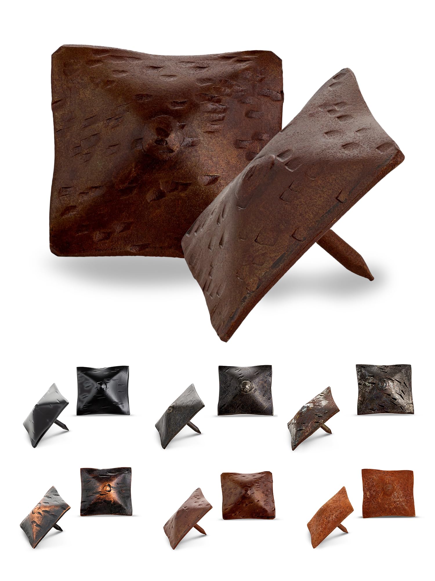 10 Pack 1.5" Large Square Clavos Decorative Nails – Sealed Rusted – Handmade Rustic Squar…