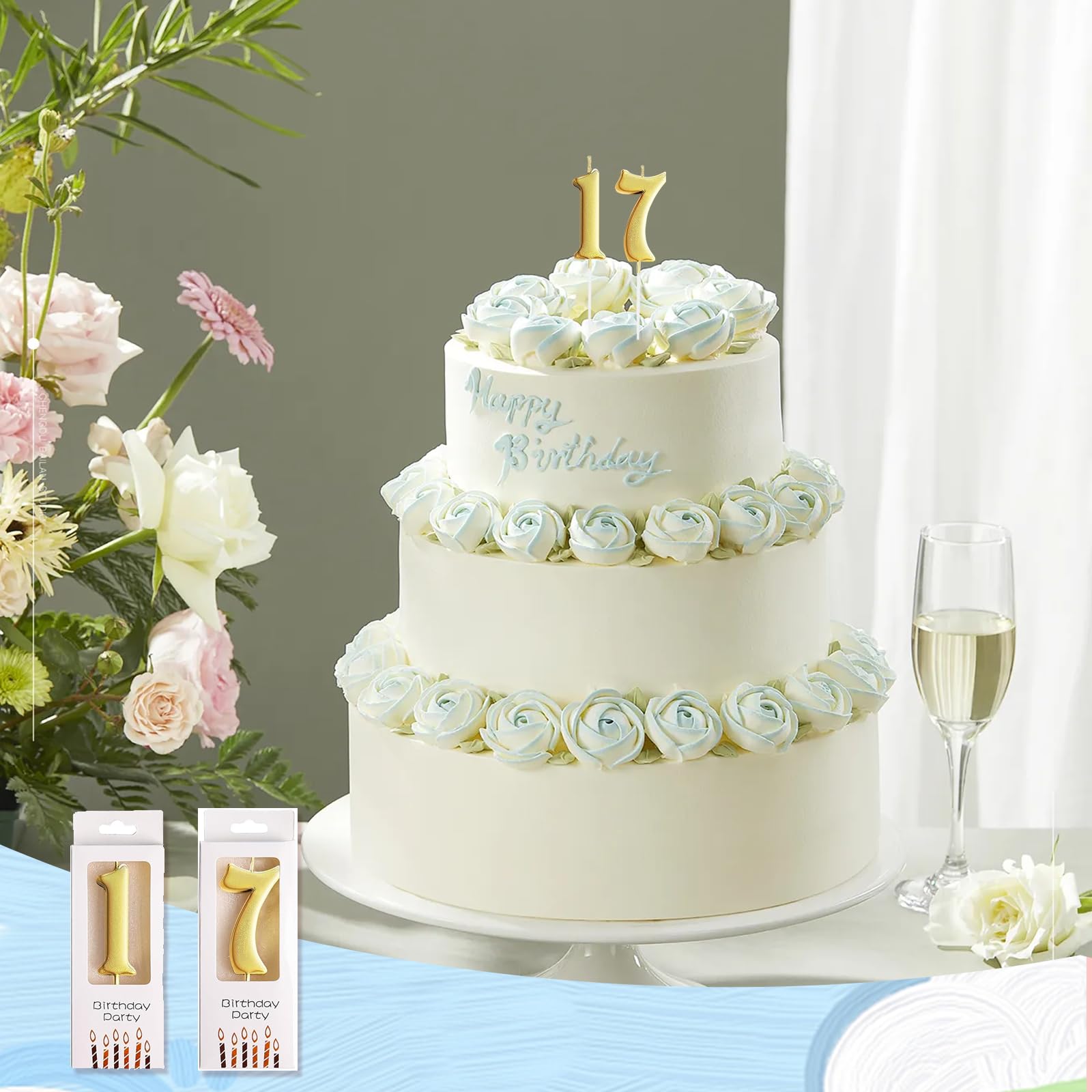 Bougies D'Anniversaire Dorées À Paillettes En Forme De Chiffre 6 Bougie D'Anniversaire Pour 6E