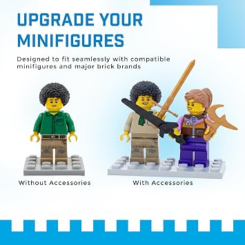 Brick Loot Weapons Pack for Boys Building Block Accessories Compatible with Minifigures Includes Tactical Gear Armor Equipment Custom Accessories Action Figures Creative Building Play Ages 6+ (80pcs)