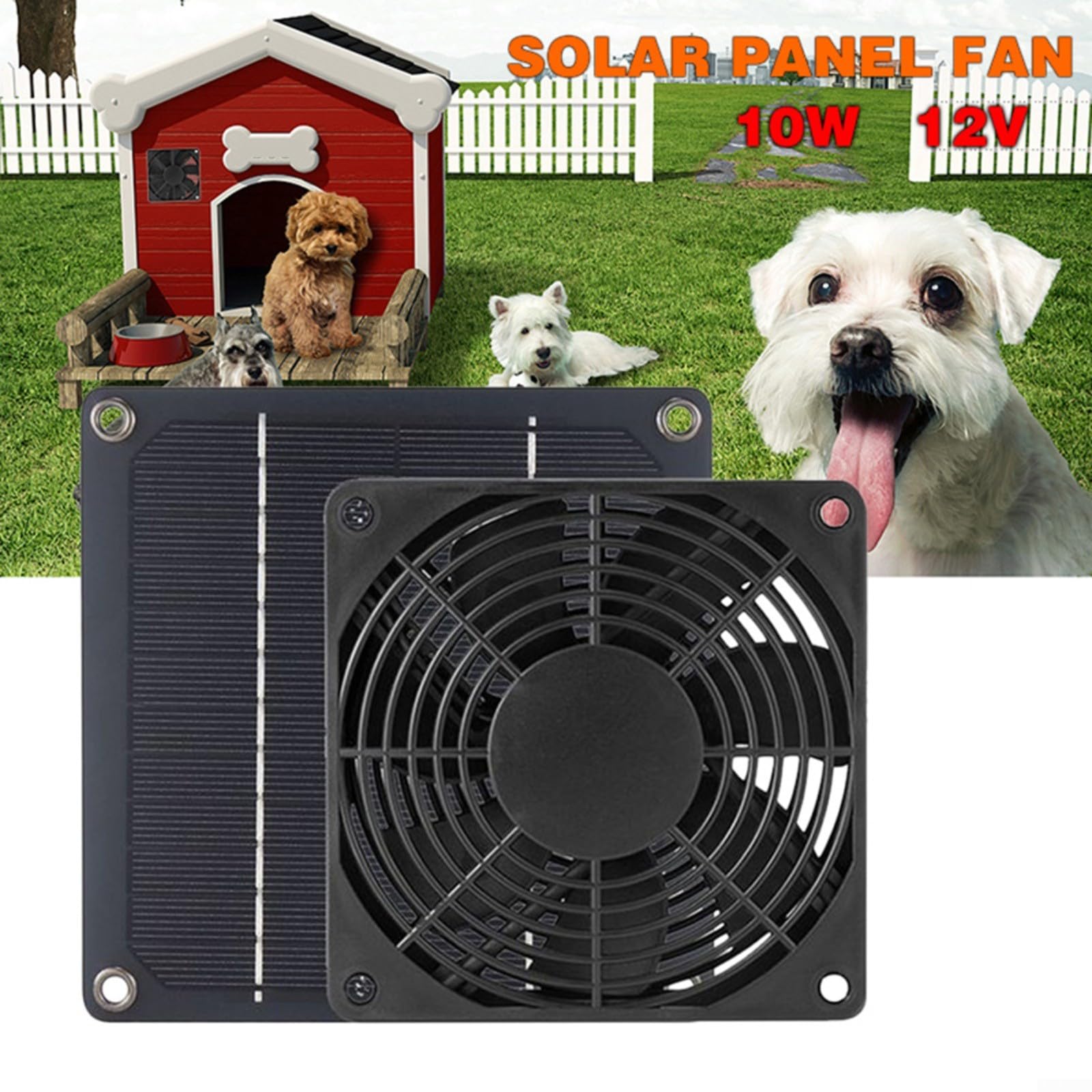 10W 12V Solar Abluftventilator aus Monokristallinem Silikon für Gewächshäuser, Camping und Hühnerställe, Wandmontage