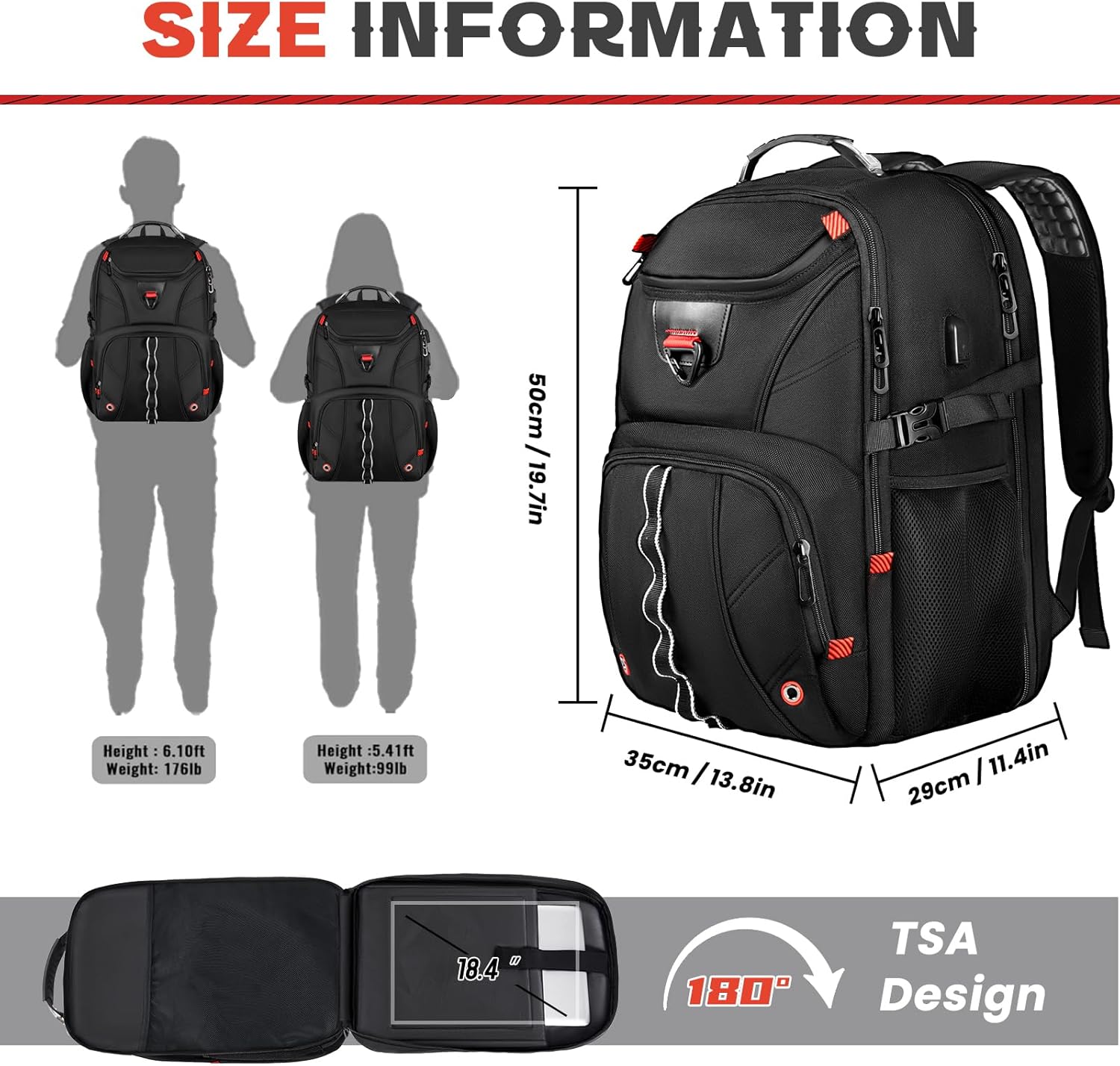 Extra Large Travel Laptop Backpack,18.4 inch XXXL Gaming
