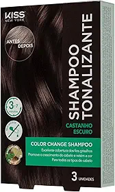 KISS NEW YORK Color Change Shampoo - Shampoo Tonalizante Castanho Escuro