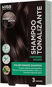 KISS NEW YORK Color Change Shampoo - Shampoo Tonalizante Castanho Escuro