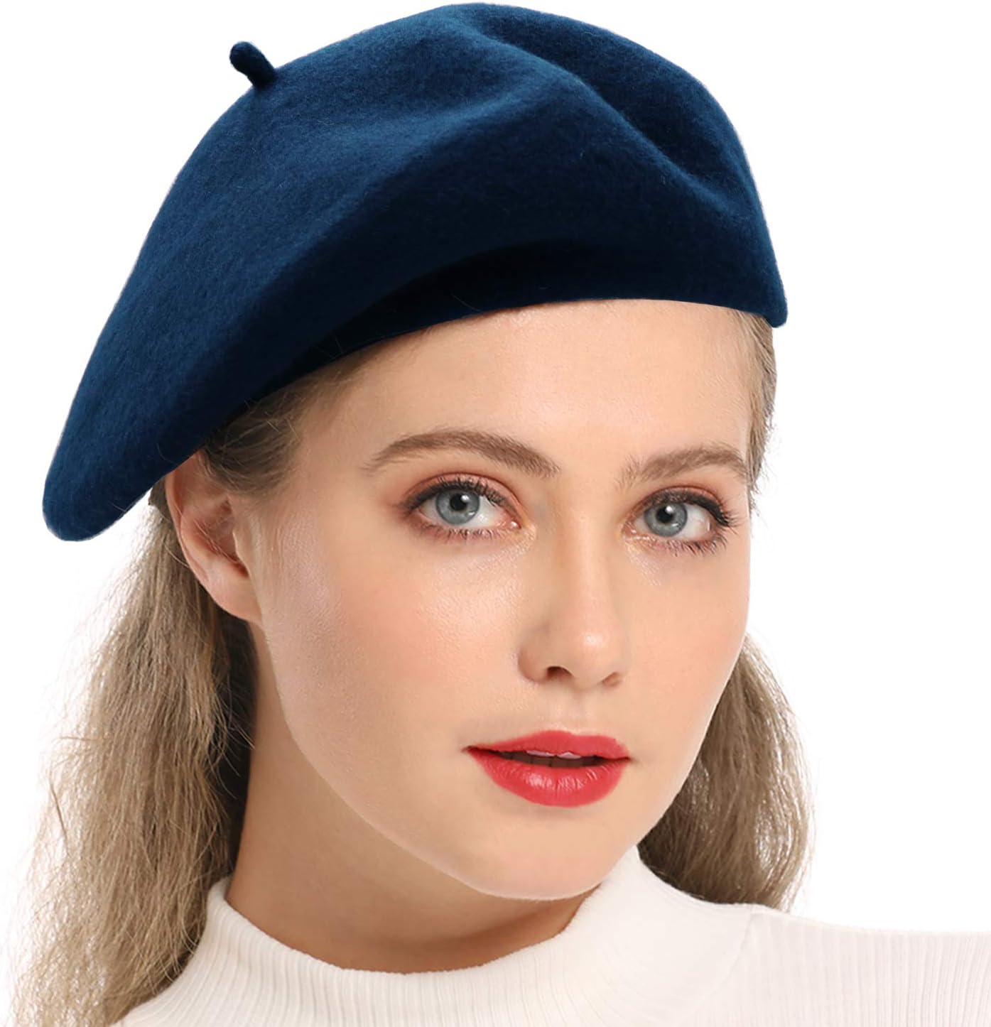Wheebo Wool Beret Hat,Solid Color French Style Winter Warm Cap for Women Girls Lady