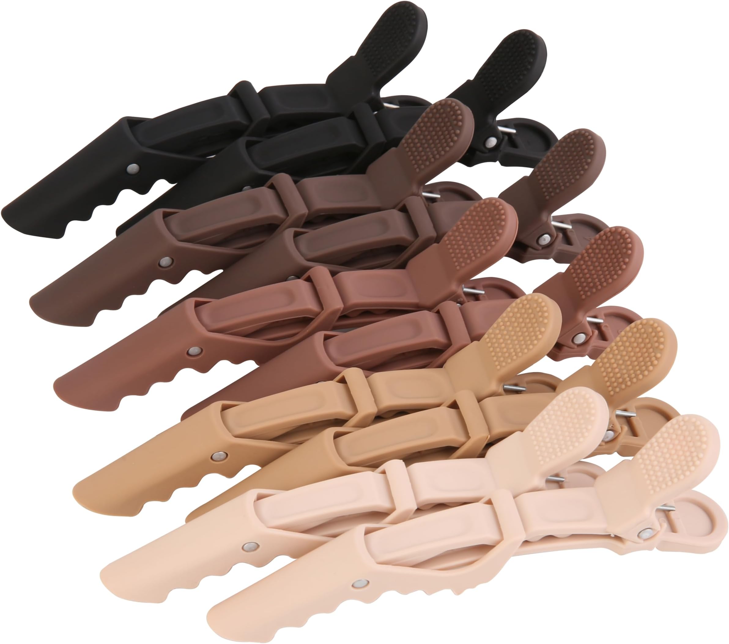 HH&LL Alligator Hair Clips for Styling, Sectioning, Neutral Matte Nonslip Crocodile Clip for Women of Thin Thick Curly Hair