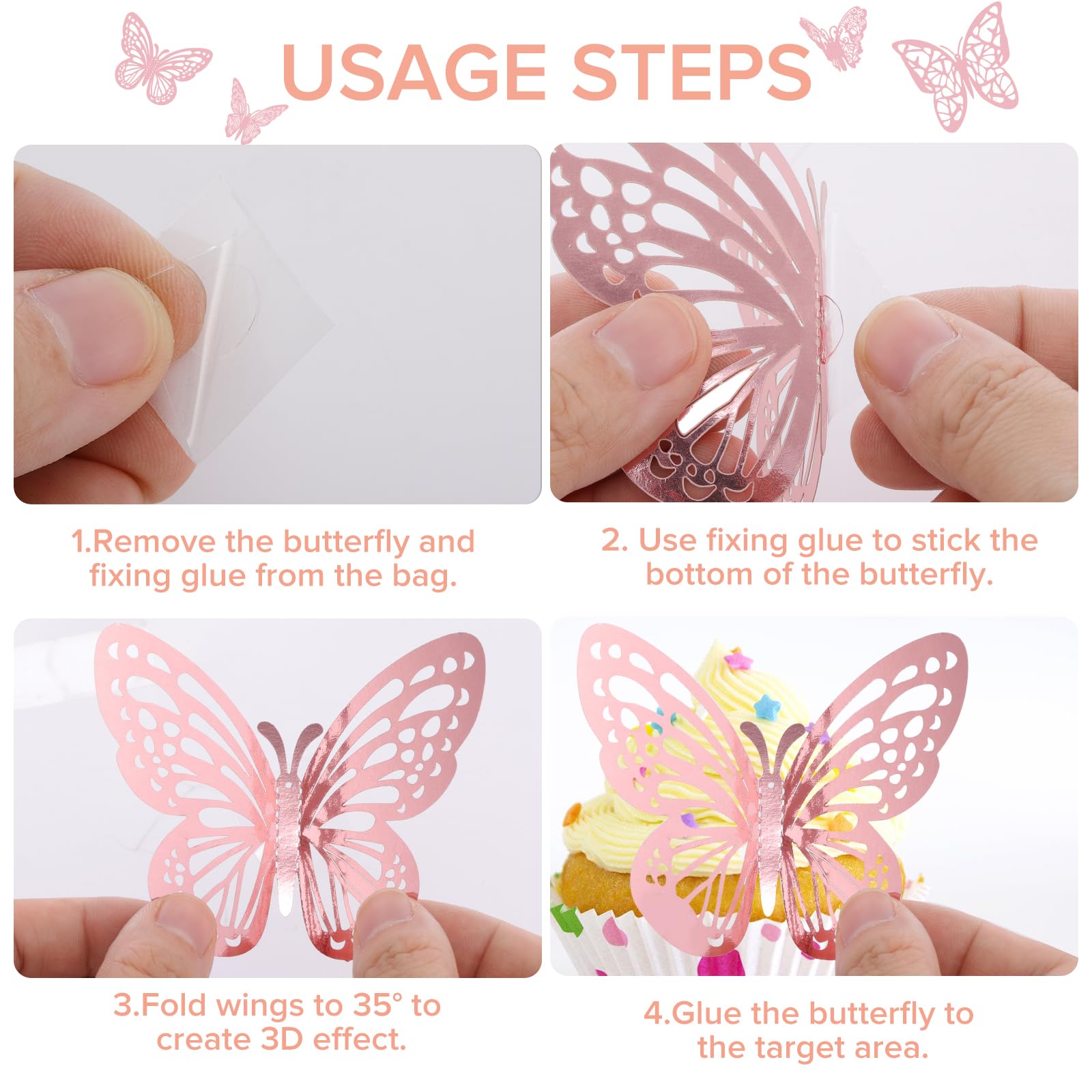 Stickers Muraux Papillon Coloré 3D Double Couche PVC Imperméable - OEMG