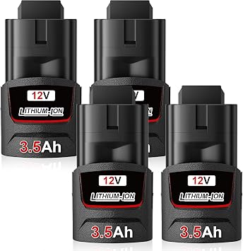3.5Ah 12V 4 Pack Li-ion Replacement for Milwaukee Battery 48-11-2440