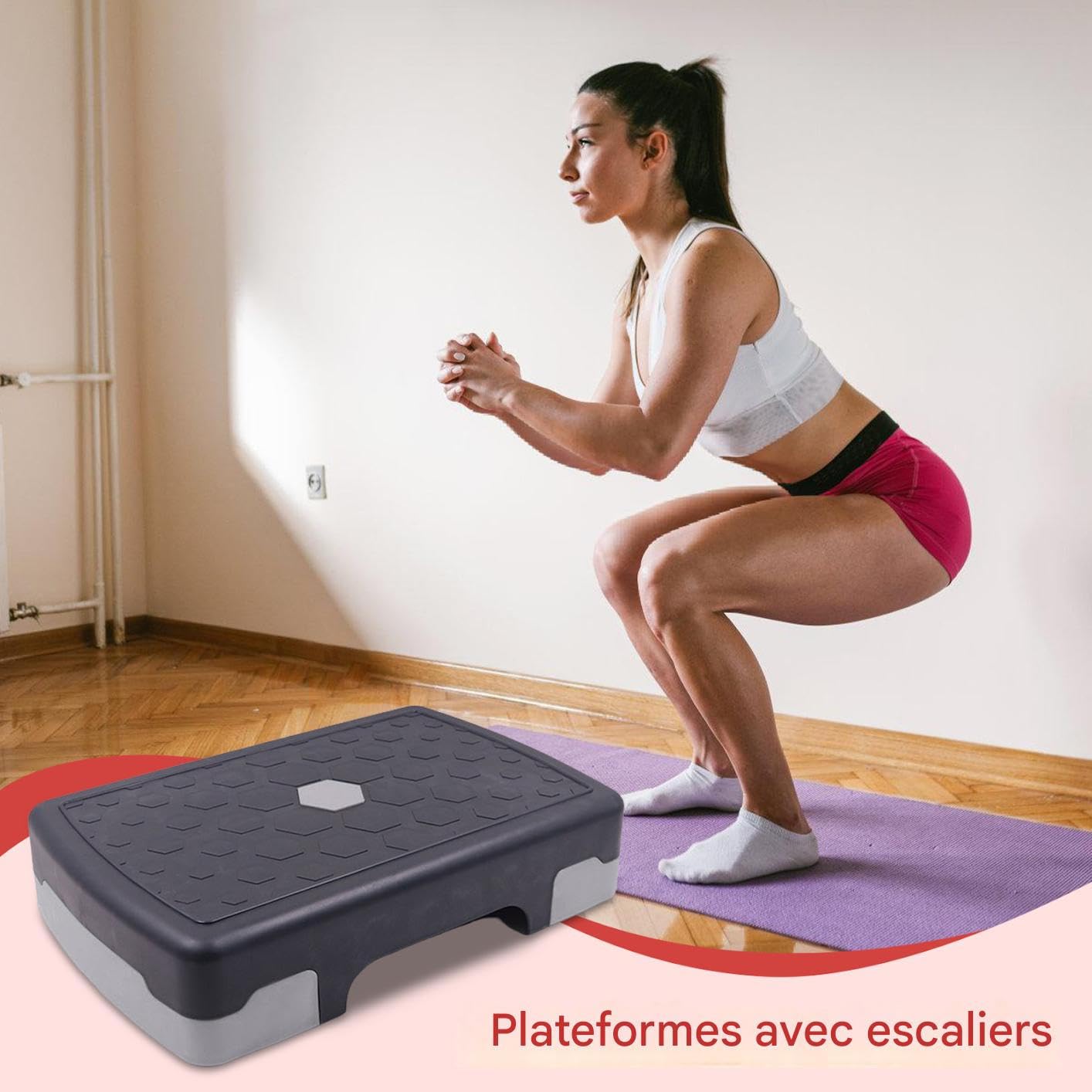 Entraînement Step,Stepper pour Exercices d'Aérobic en Salle | Steps d'Aérobic Pour Maison Gym Quotidienne Jeunes Séniors Amateurs Résidents Appartements Profs