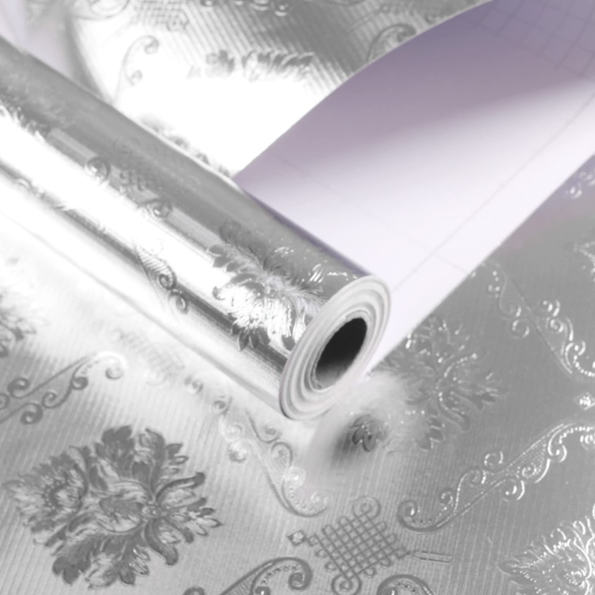 Aluminium Foil Wall Stickers - 60X200CM Kitchen Wallpaper Oil Proof Waterproof Heat Resistant, Easy to Clean and Self-Adhesive for Wall Cabinets, Drawers and Shelves