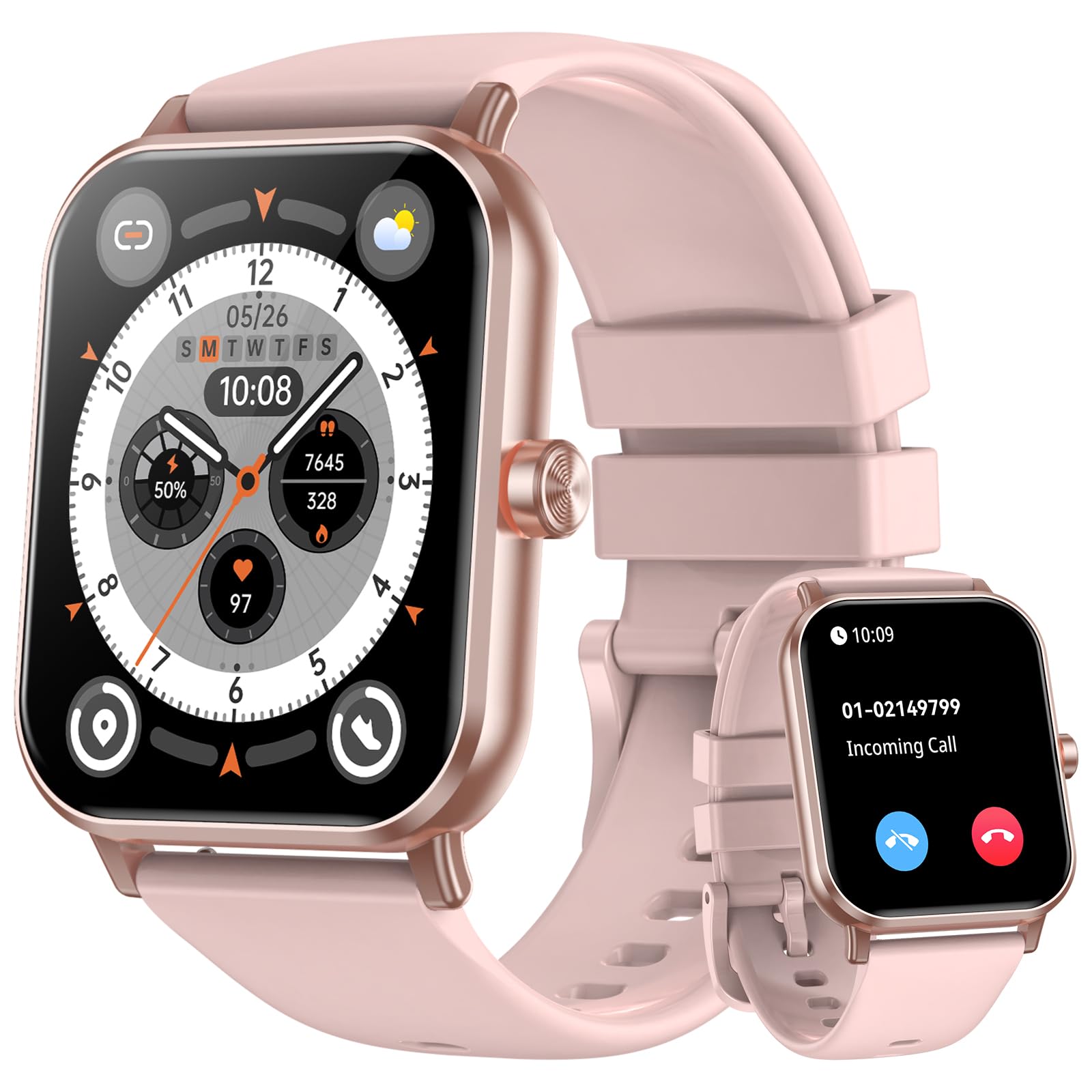 Smart Watch for Men Women 1 85 HD Fitness Tracker with Bluetooth Calls IP68 Waterproof 120 Sport Modes