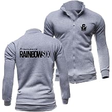 Mens Sweatshirt Cardigan for R. Ai .nb. O .w S. I .x .S .i .eg .e Spring Autumn Plain Outwear Full Zipper No Hood Jacket Soft Printing Coat with Pocket-Light gray||XS