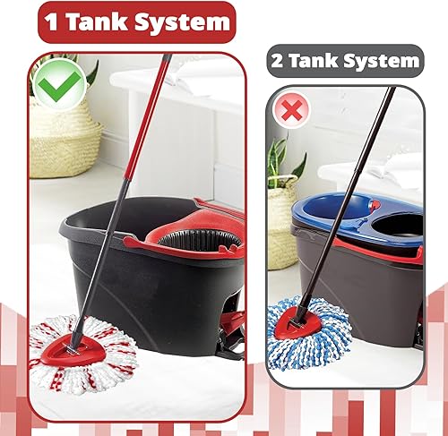 Miniatura 2 de Cabezal de repuesto para trapeador giratorio, paquete de 4 unidades, 40% más de limpieza, cabezal de repuesto para O Cedar Easy Wring, sistema de 1