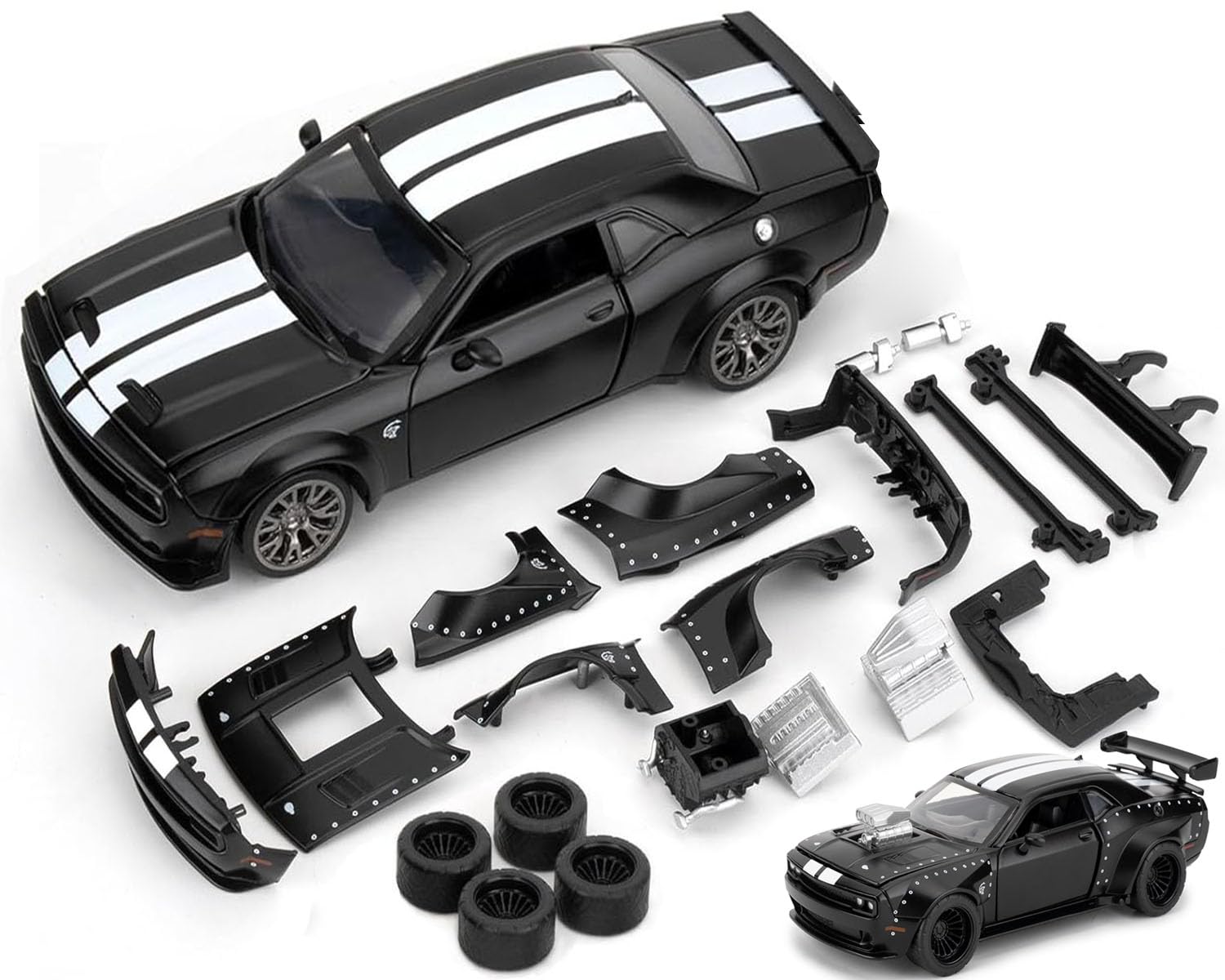Amazon.com: Mzexoma Hellcat DIY Disassembly Toy Car 1:36