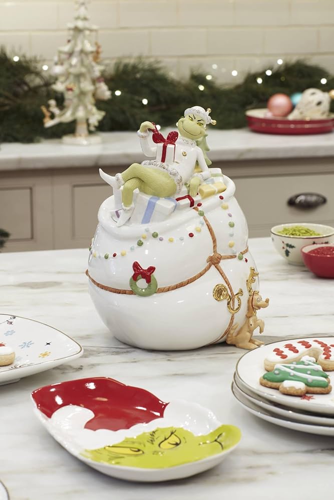 クッキージャー Amazon.co.jp: Lenox Grinchie Gifts クッキージャー 5.07 グリーン