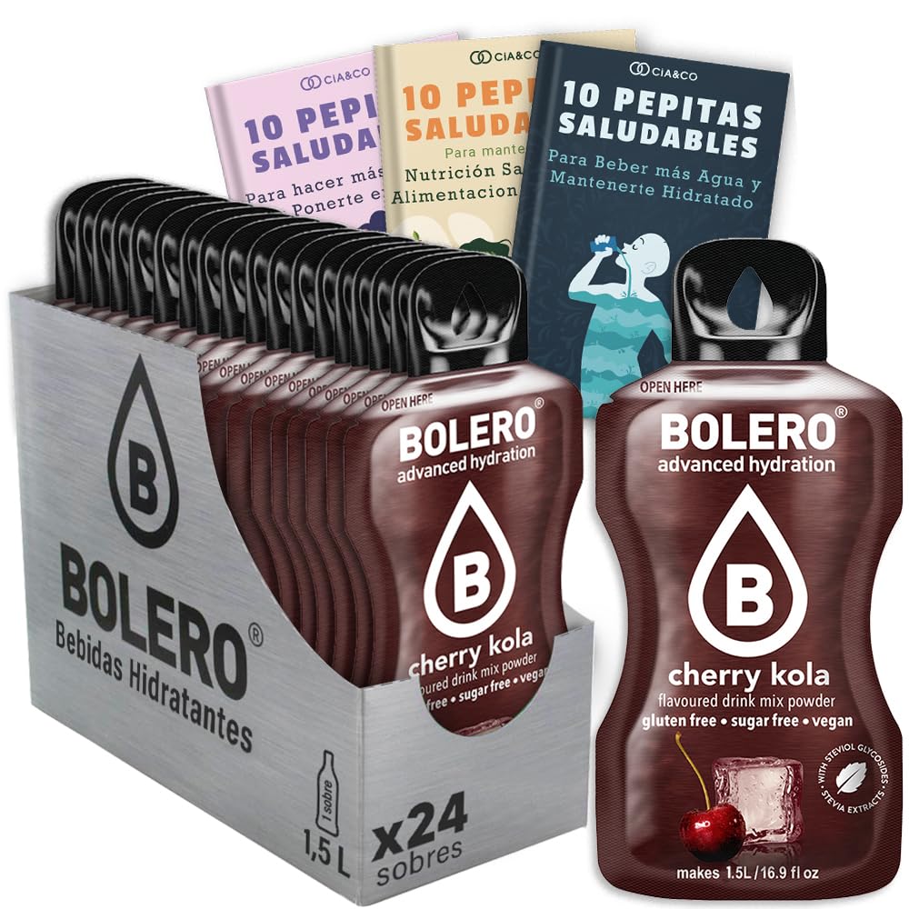 24 x Bebida Bolero COLA Hidratante Sin Azucar (24x9 grs) + 30 Pepitas Saludables para una vida más sana by Cia&Co — view 137