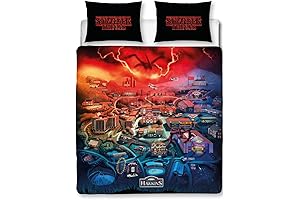 Stranger Things Character World Official Double Duvet Cover | Hawkins Town Map Design